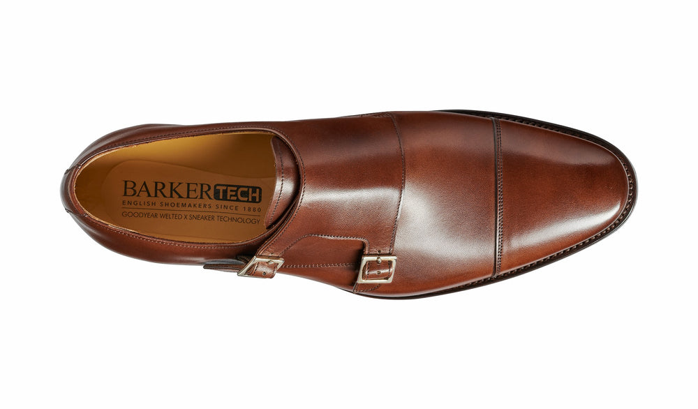 Mens Edison - Dark Walnut Calf Monk Strap | Barker Shoes
