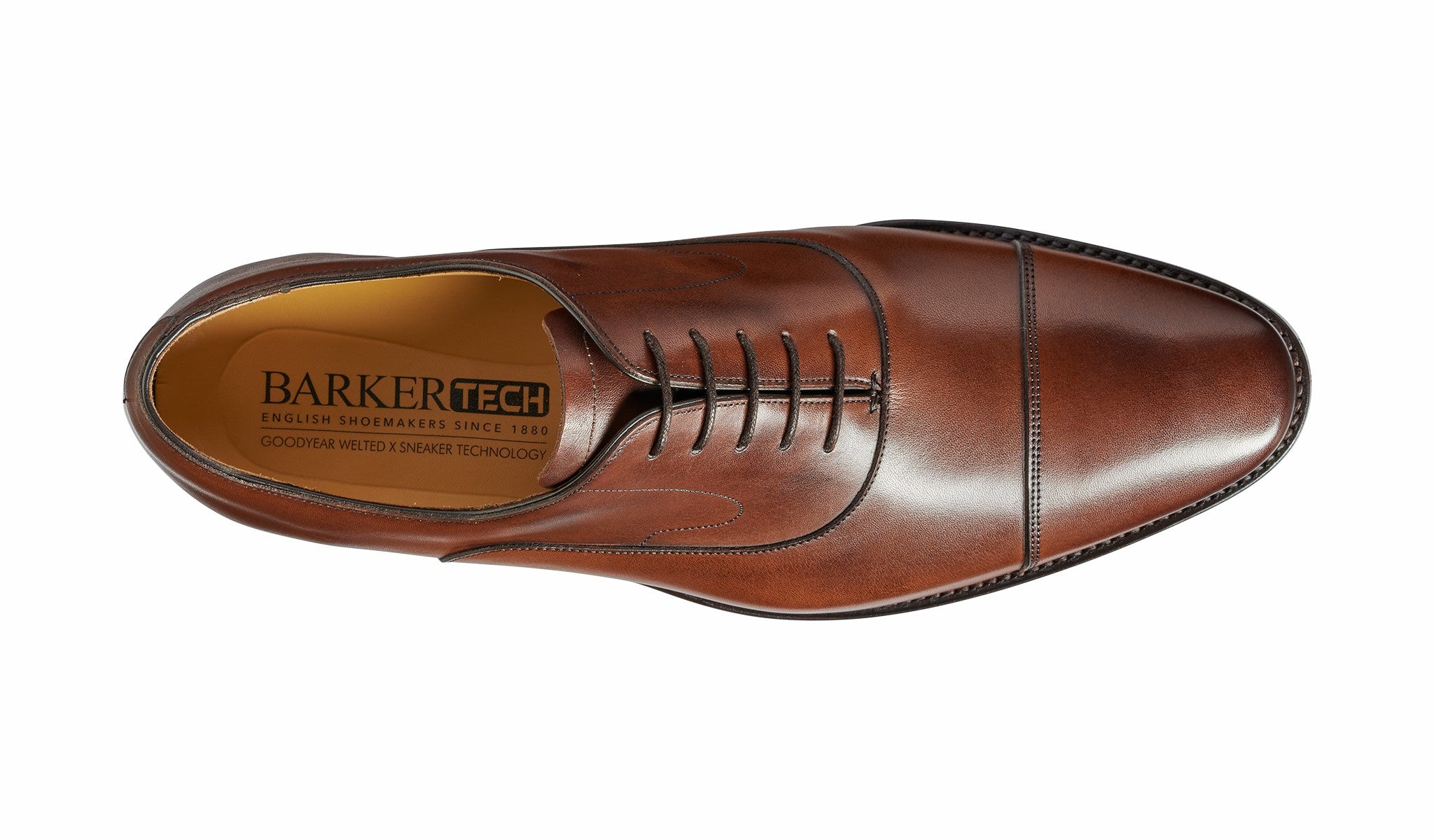 Mens Wright - Walnut Calf Hand-Stitched Oxford | Barker Shoes