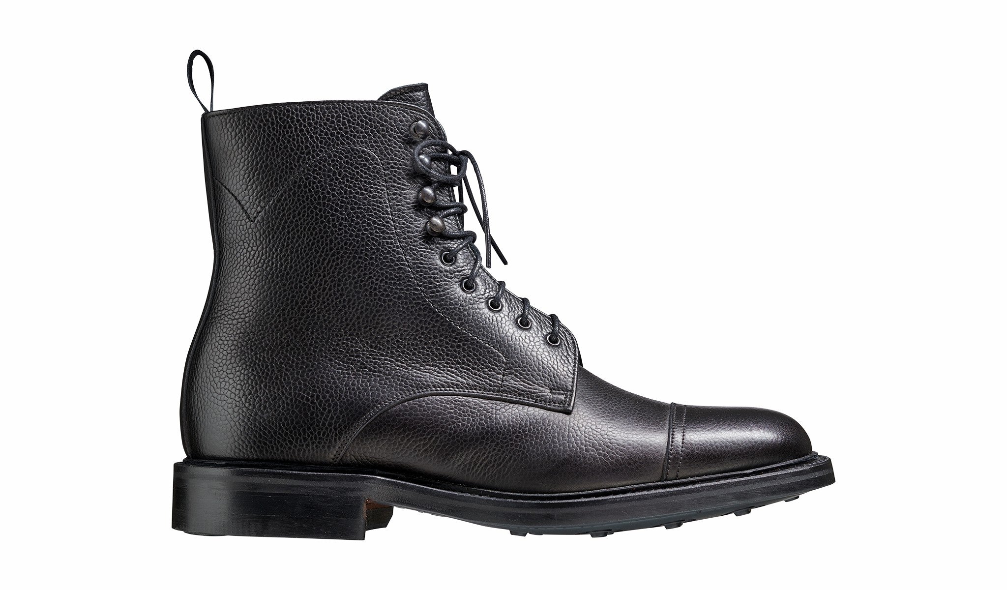 Mens Donegal - Black Grain - Mens Top-cap Boot | Barker Shoes