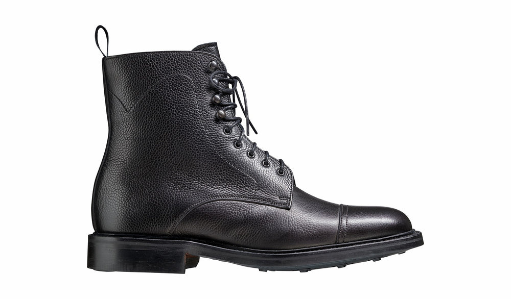 Mens Donegal - Black Grain - Mens Top-cap Boot | Barker Shoes