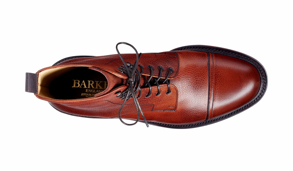 Mens Donegal - Antique Rosewood Grain - Top cap Boot | Barker Shoes