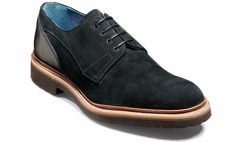 Mens Harlem - Black Suede / Black Calf | Barker Shoes