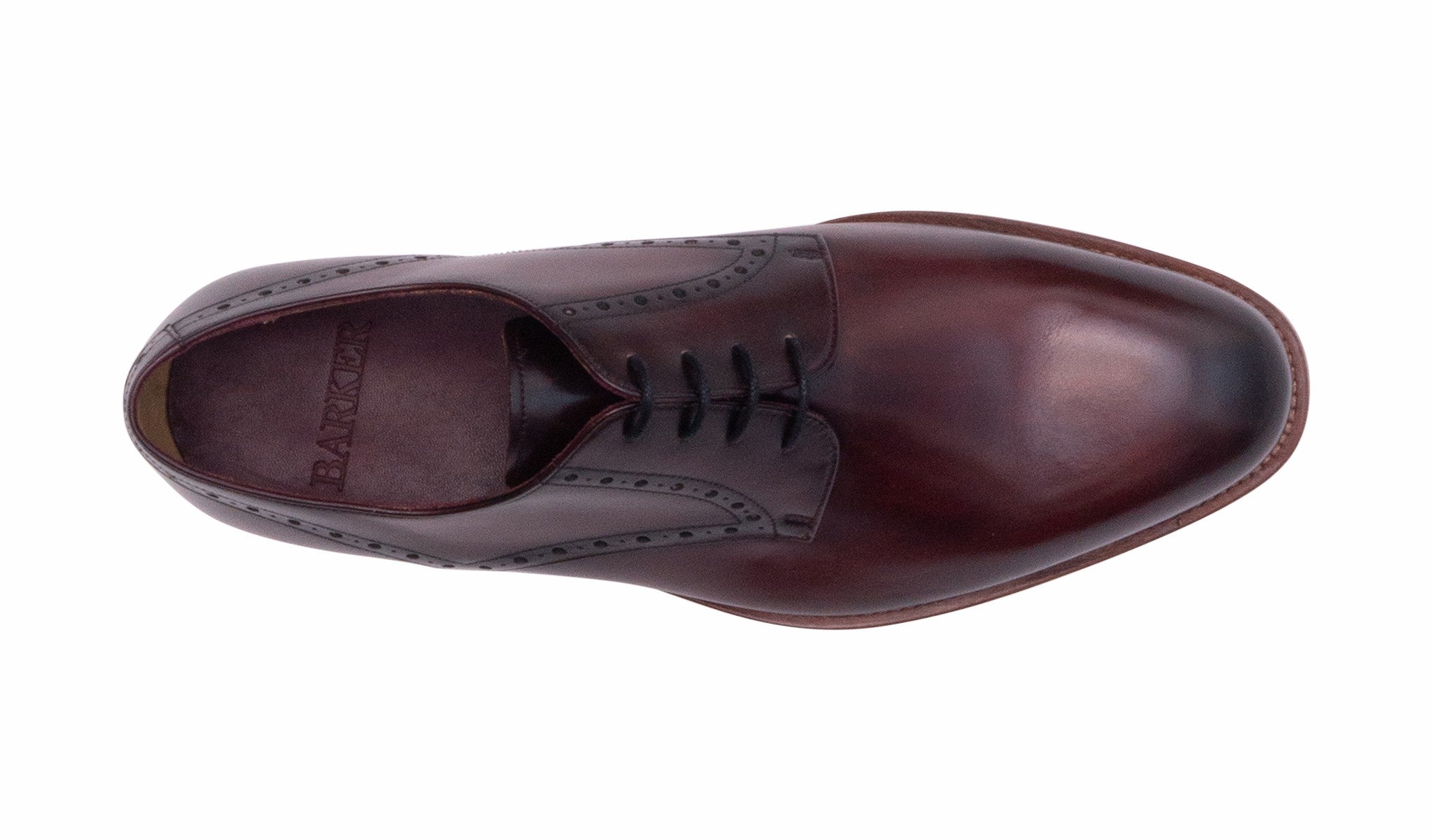 Mens Trent- Hand Brushed Burgundy | Barker Shoes