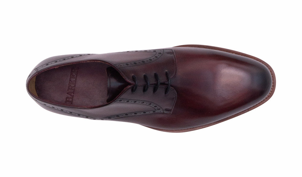 Mens Trent- Hand Brushed Burgundy | Barker Shoes