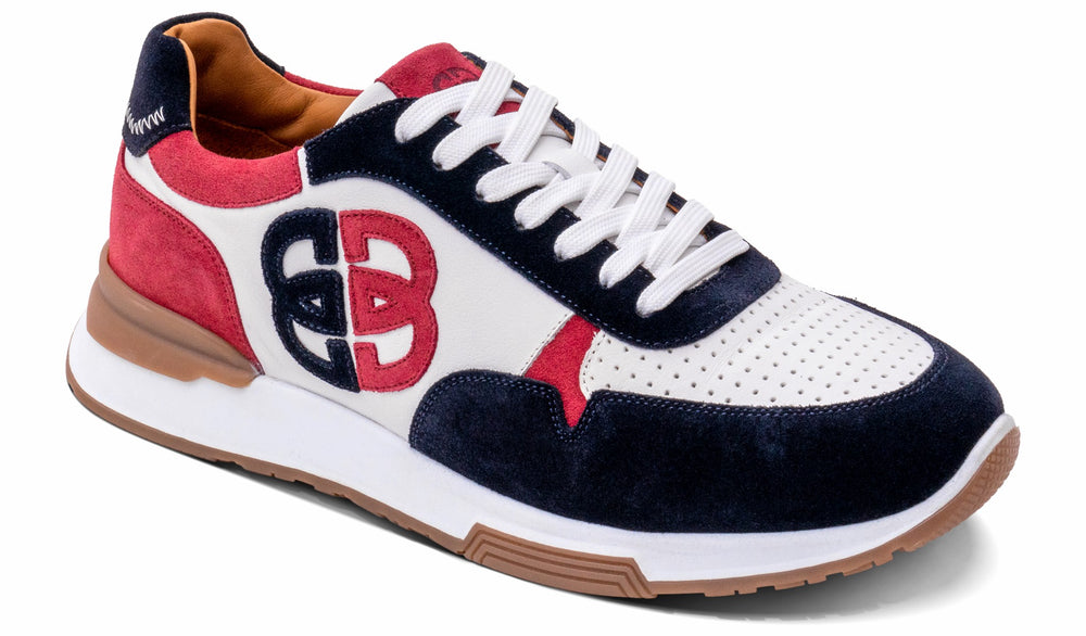 Mens Boston - Red/White/Navy | Barker Shoes