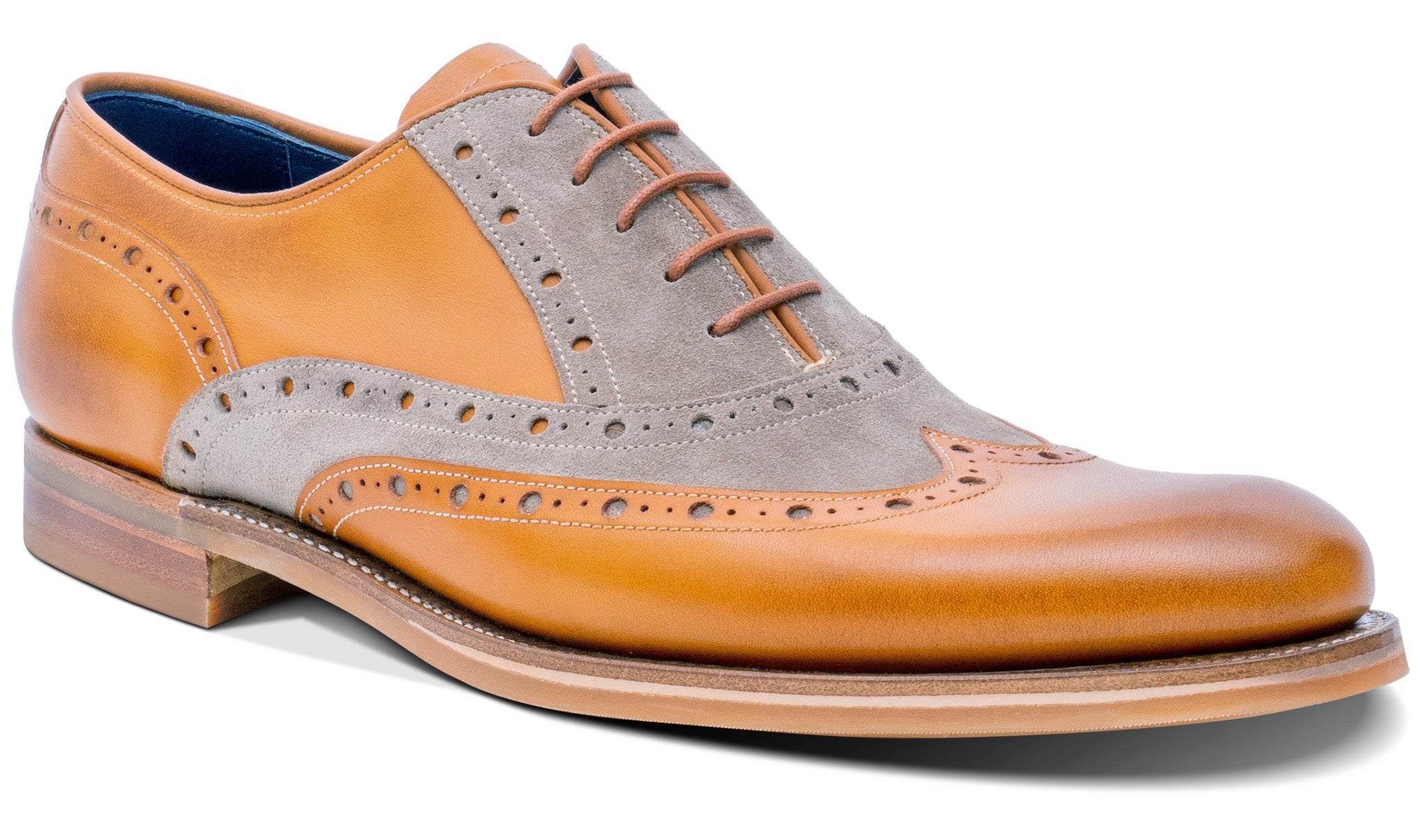Mens Abingdon - Cedar Calf/Parchment Suede | Barker Shoes