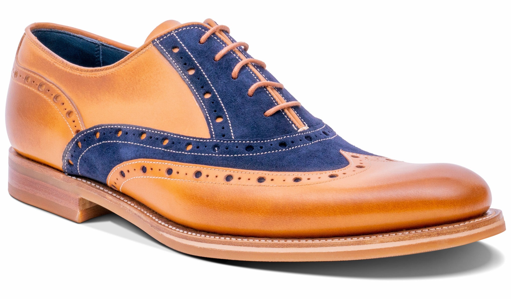 Mens Abingdon - Cedar Calf/Navy Suede | Barker Shoes