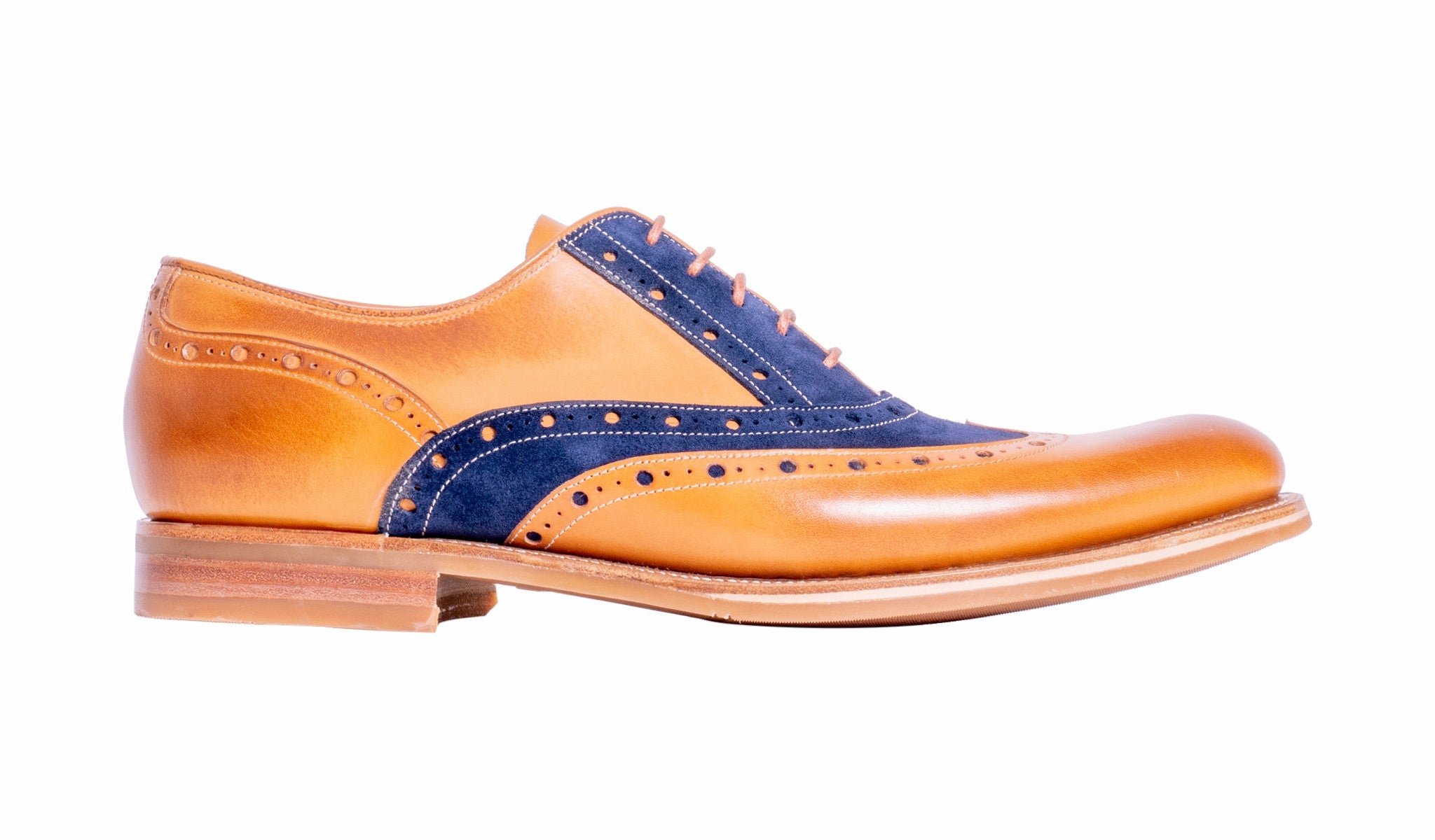 Mens Abingdon - Cedar Calf/Navy Suede | Barker Shoes