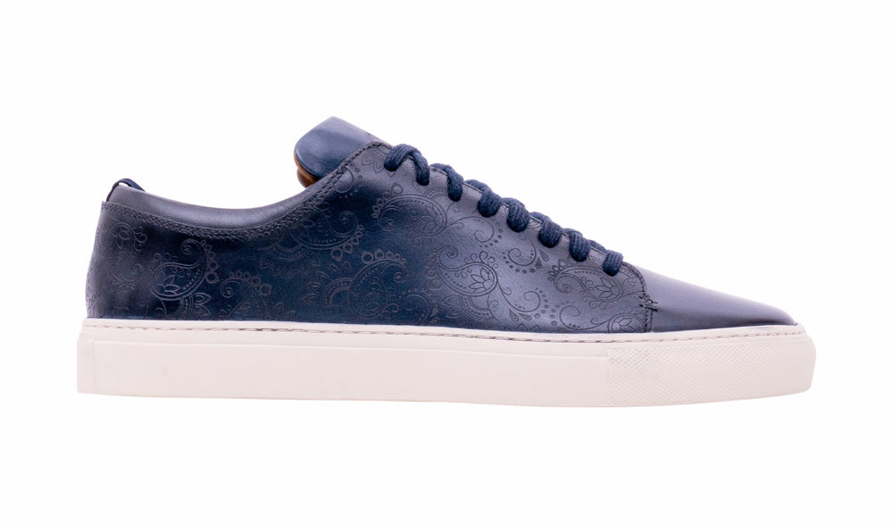 Mens Paisely - Navy Hand Painted | Barker Shoes