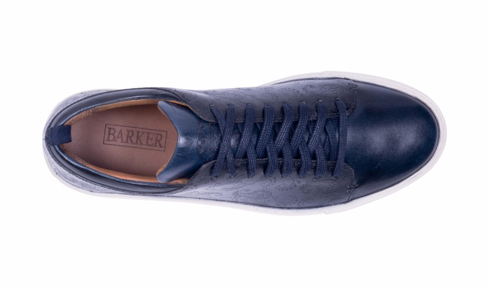 Mens Paisely - Navy Hand Painted | Barker Shoes