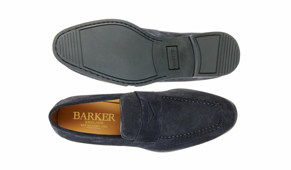 Mens Capri - Navy Suede | Barker Shoes