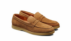 Mens Santiago - Tan Suede Caramel Sole | Barker Shoes