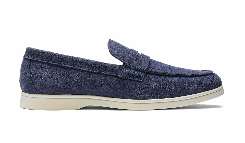 Mens Santiago - Navy Suede White Sole | Barker Shoes
