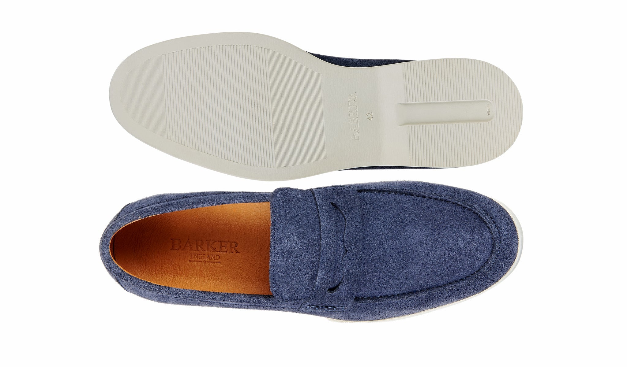 Mens Santiago - Navy Suede White Sole | Barker Shoes