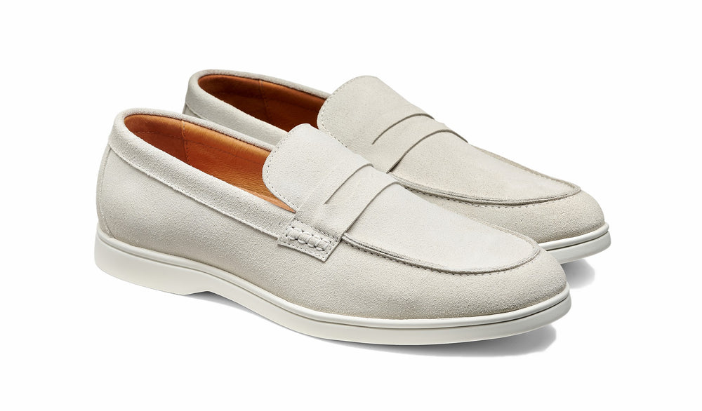 Mens Santiago - White Suede White Sole | Barker Shoes