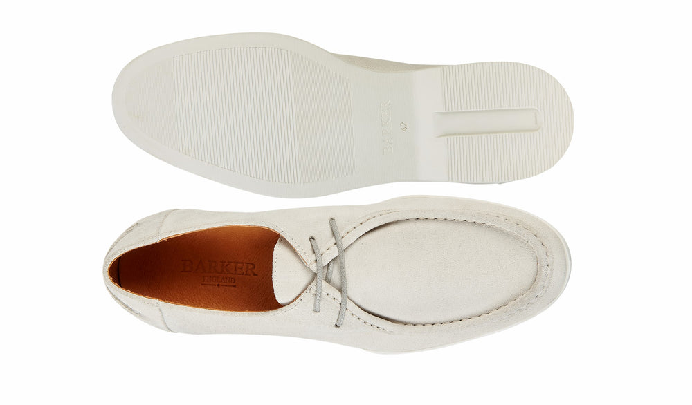 Mens Vigo - White Suede White Sole | Barker Shoes