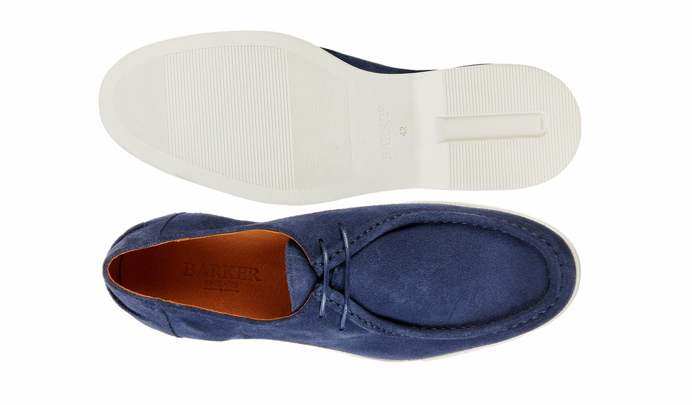 Mens Vigo - Navy Suede White Sole | Barker Shoes