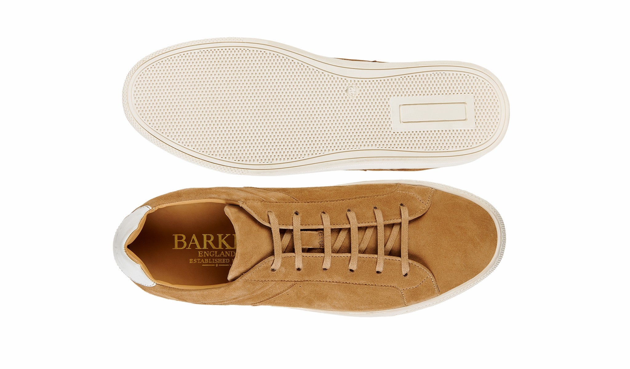 Mens Skylar - Copper Suede White Tab | Barker Shoes