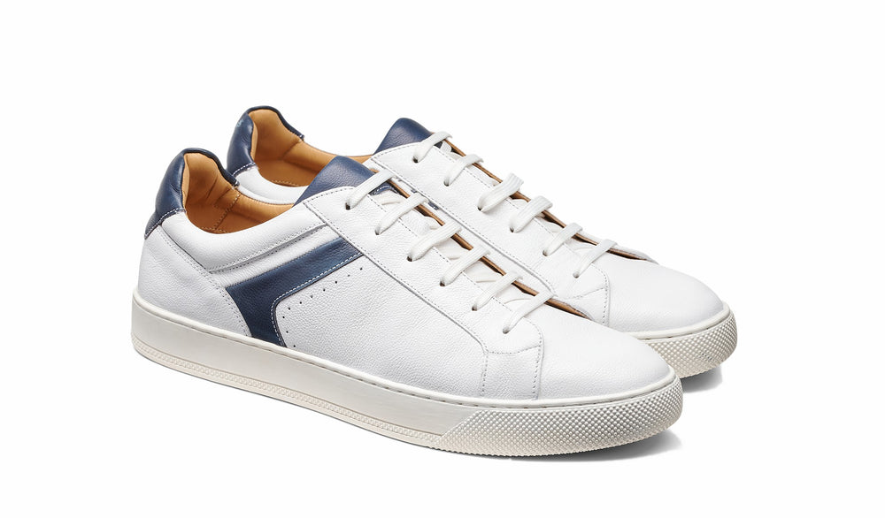 Mens Skylar - White Navy | Barker Shoes