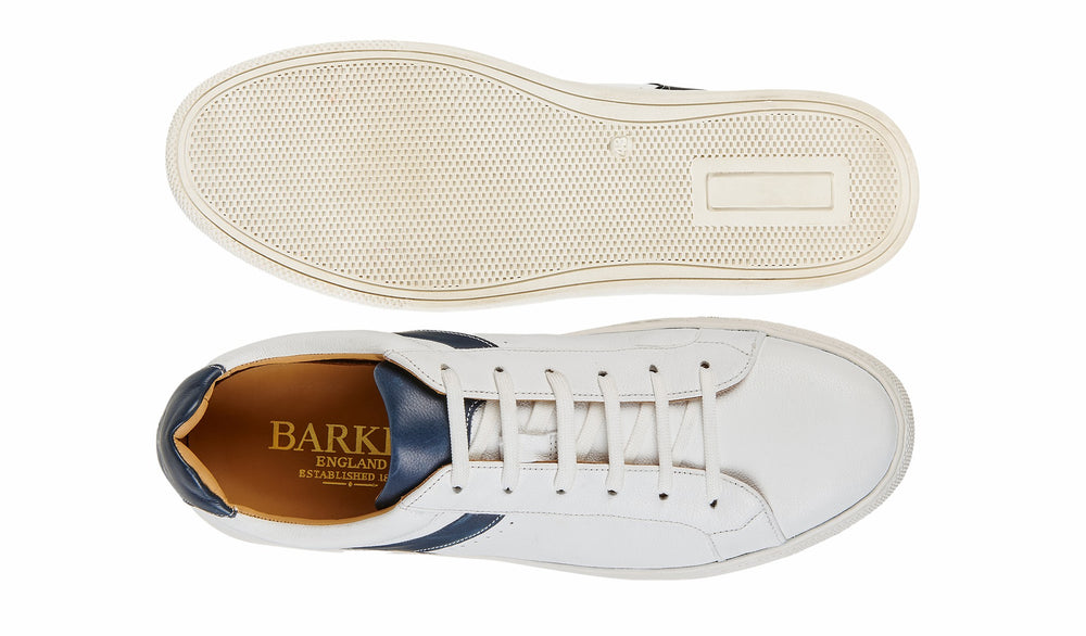 Mens Skylar - White Navy | Barker Shoes