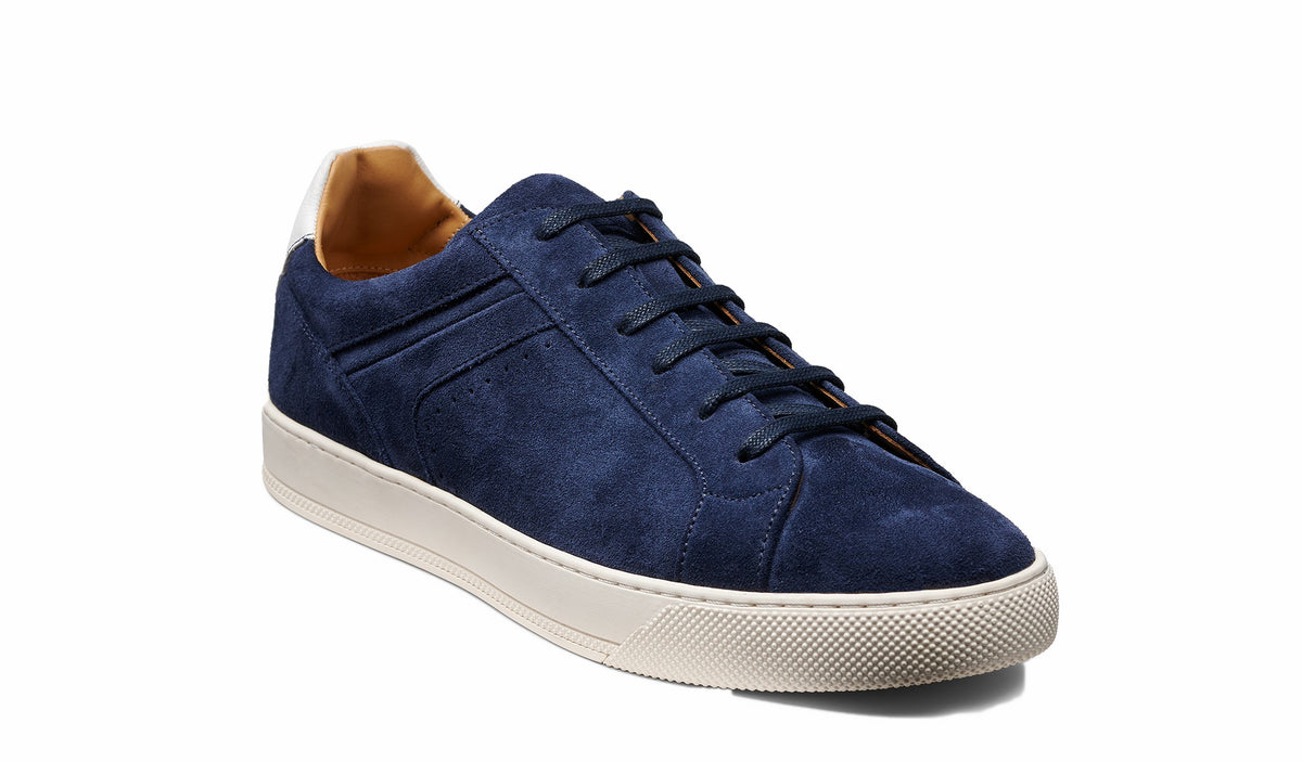 Mens Skylar - Navy Suede White | Barker Shoes