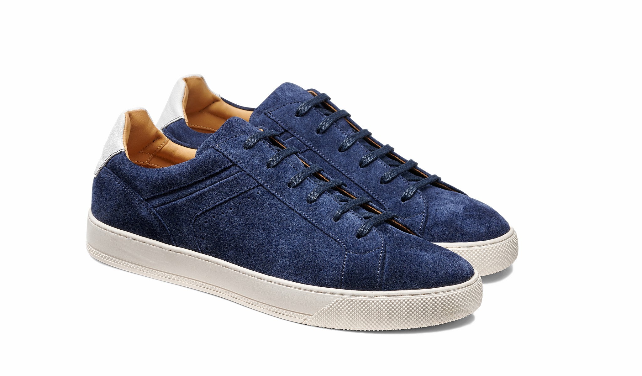 Mens Skylar - Navy Suede White | Barker Shoes