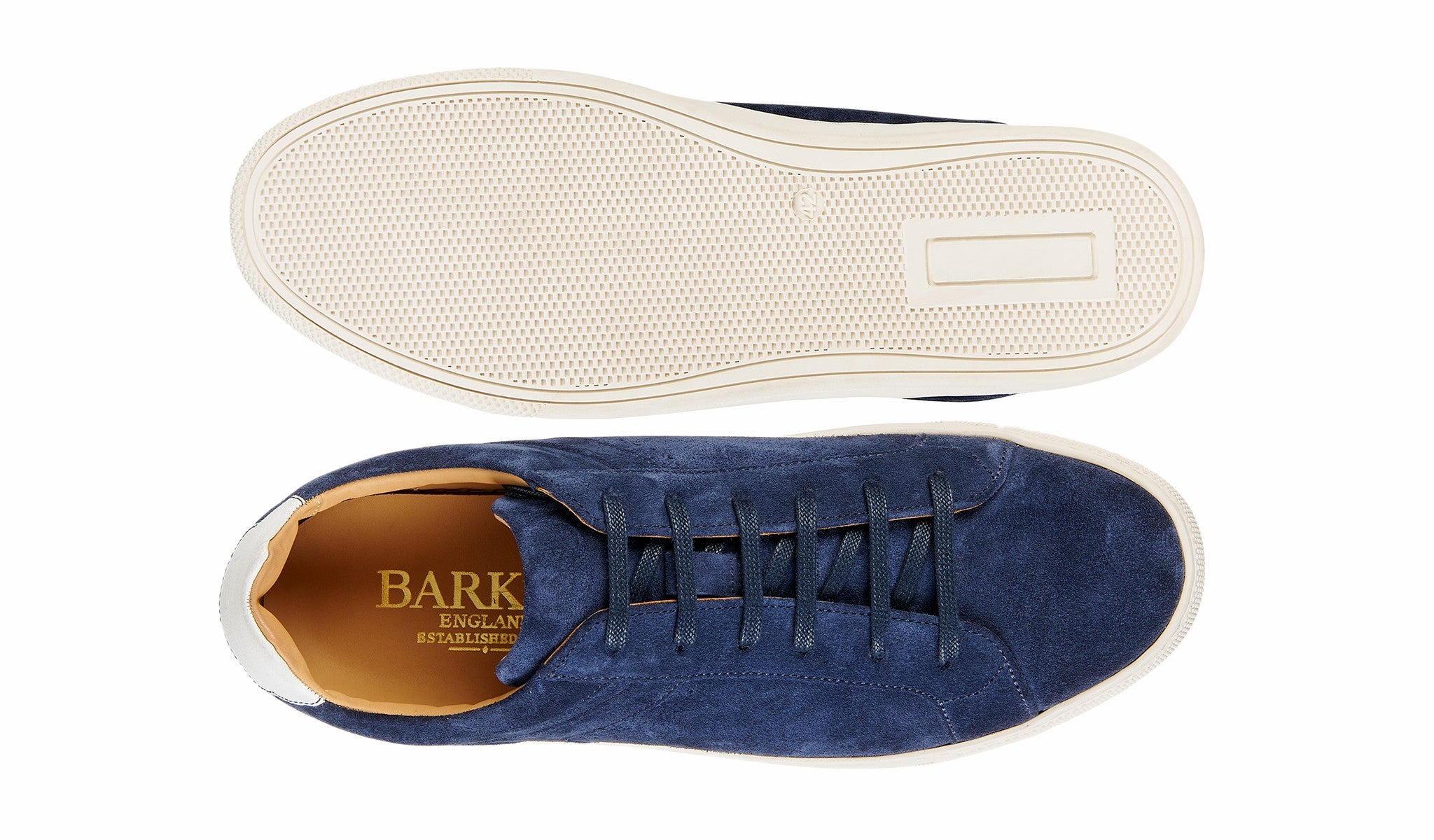 Mens Skylar - Navy Suede White | Barker Shoes