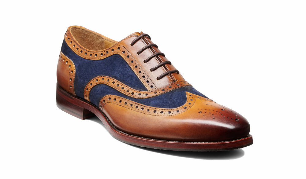 Mens Keiran - Cedar Calf Navy Suede | Barker Shoes