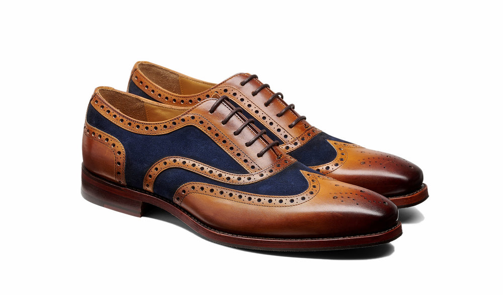Mens Keiran - Cedar Calf Navy Suede | Barker Shoes
