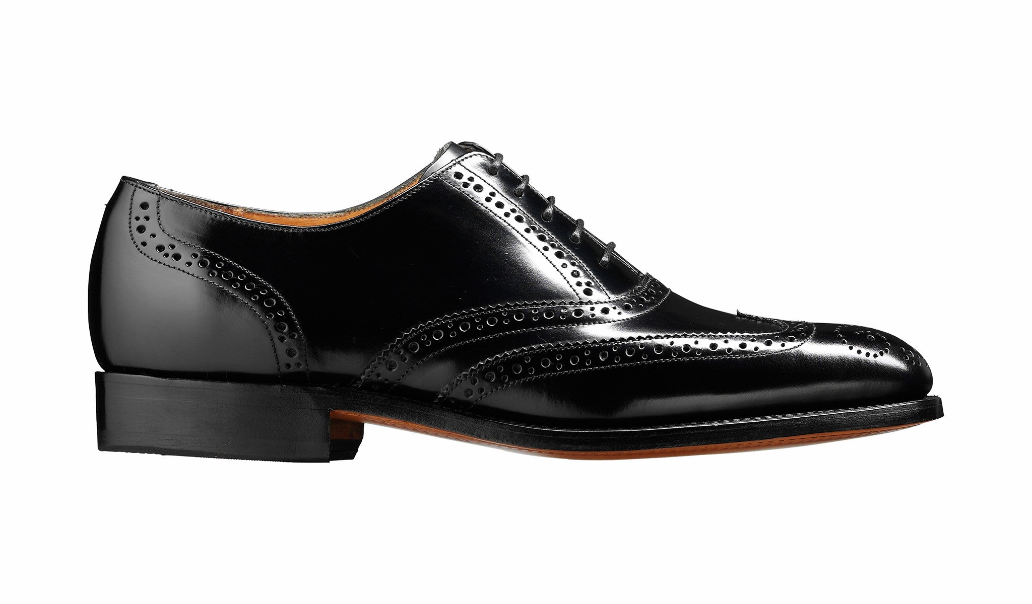 Mens Albert - Black Hi-Shine Brogue | Barker Shoes