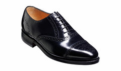 Mens Alfred - Black Hi-Shine Brogue Cap Toe | Barker Shoes
