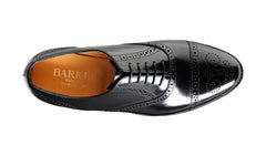 Mens Alfred - Black Hi-Shine Brogue Cap Toe | Barker Shoes