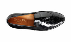 Mens Clive - Black Hi-Shine Wingtip Loafer | Barker Shoes