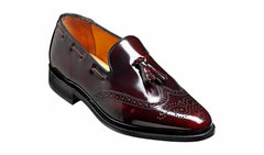 Mens Clive - Burgundy Hi-Shine Wingtip Loafer Shoe | Barker Shoes