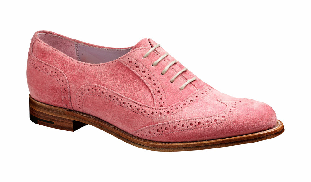 Womens Freya - Pink Suede Women Brogue Shoe | Barker Shoes