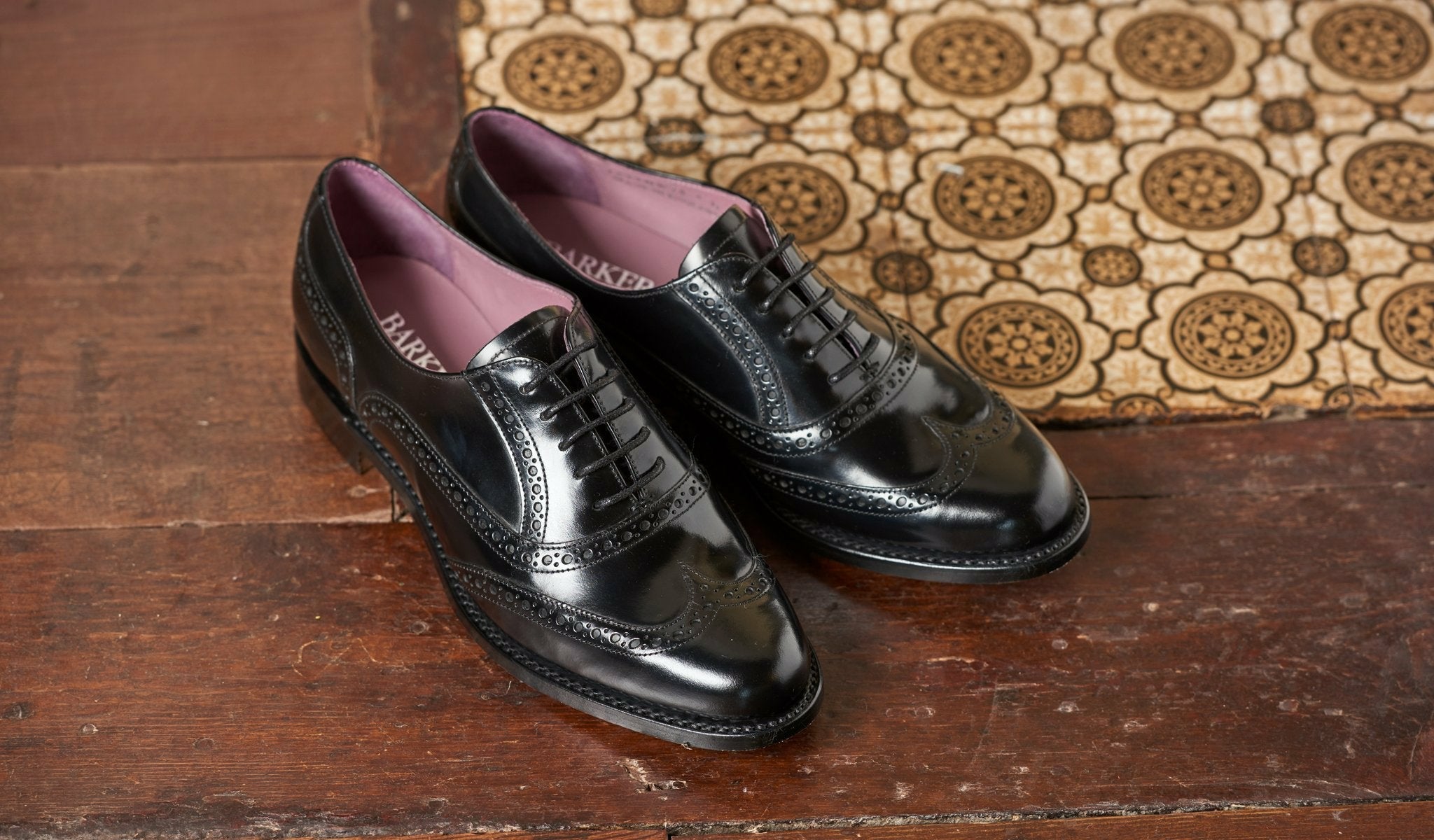 Womens Freya - Pink Suede Women Brogue Shoe | Barker Shoes