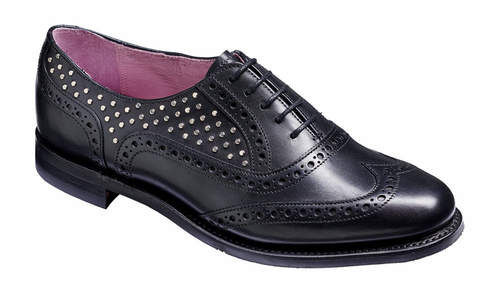 Womens Freya - Black Calf / Studs Womens Brogues | Barker Shoes