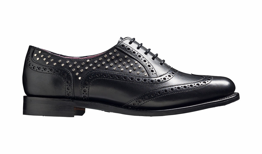 Womens Freya - Black Calf / Studs Womens Brogues | Barker Shoes