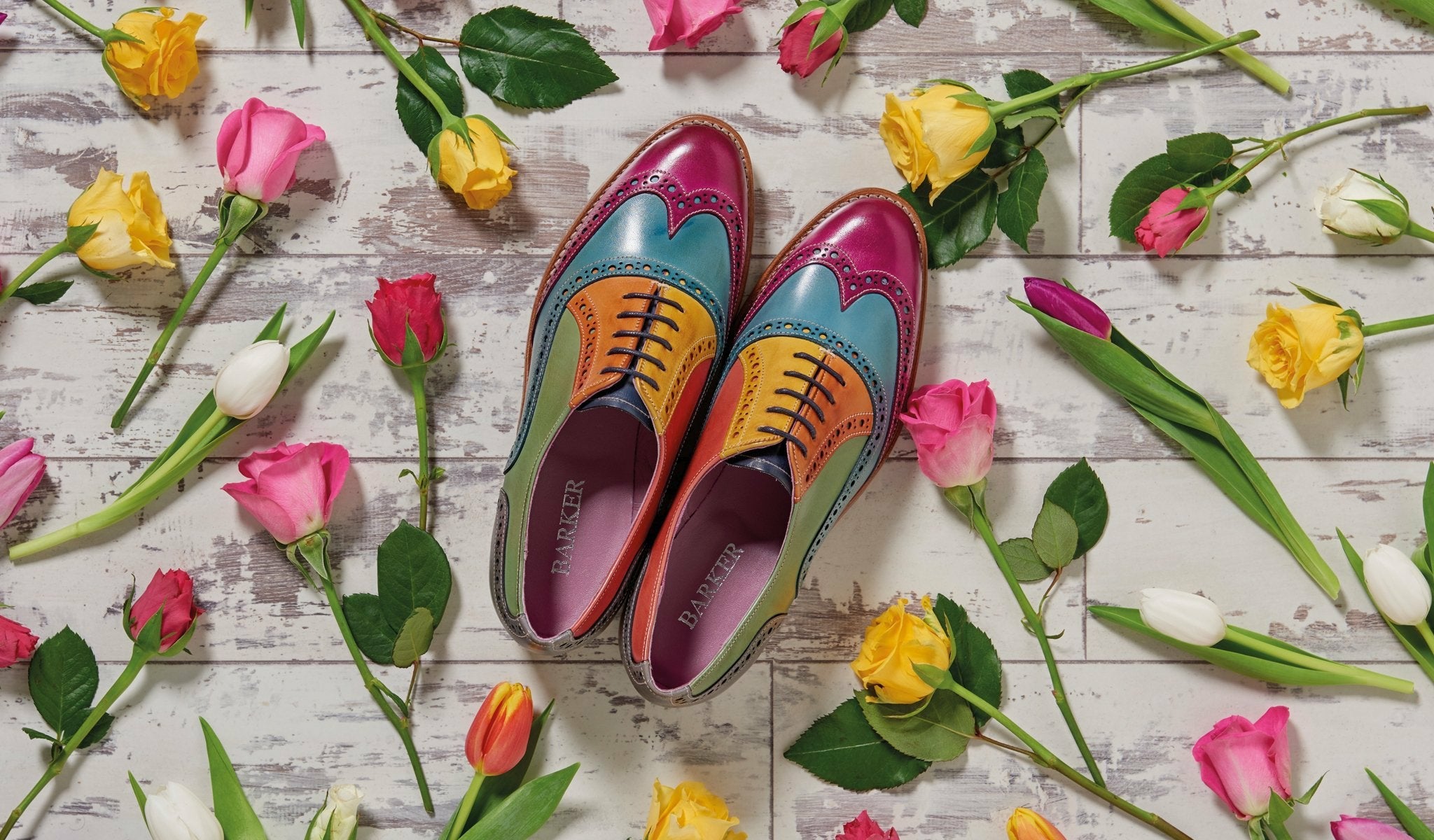 Womens Fearne - Purple Hand Painted - Ladies Brogue Shoe | Barker Shoes