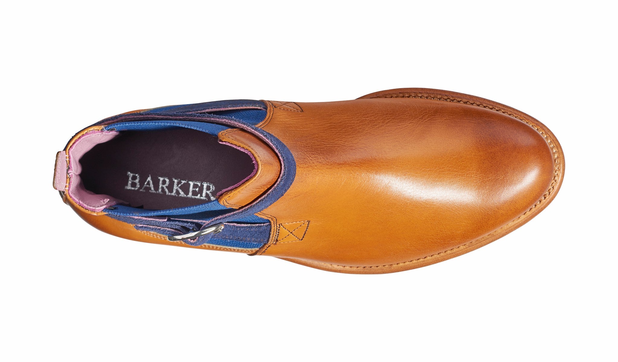 Womens Alexandra - Cedar Calf / Blue Strap Suede Boot | Barker Shoes