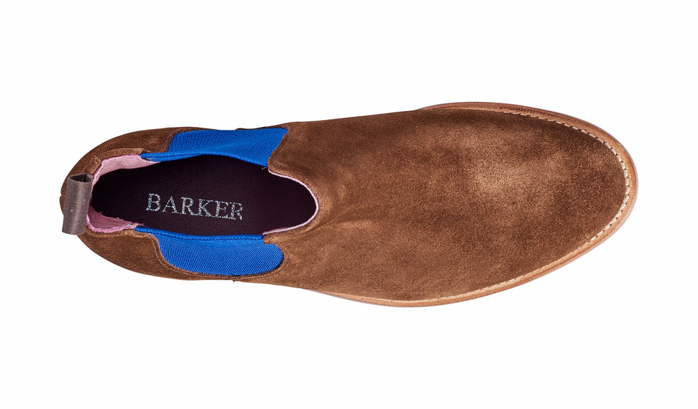 Womens Violet - Castagnia Suede / Blue Elastic | Barker Shoes
