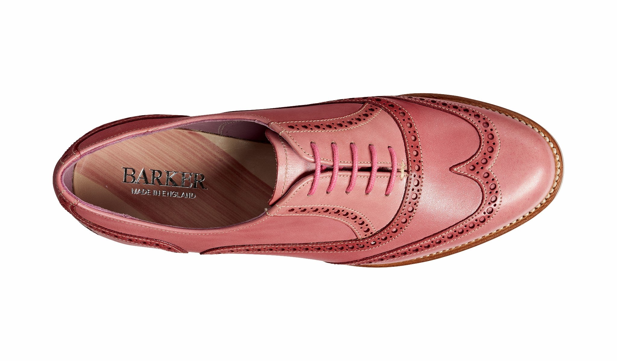 Womens Santina - Pink / Glitter Crust Brogue | Barker Shoes