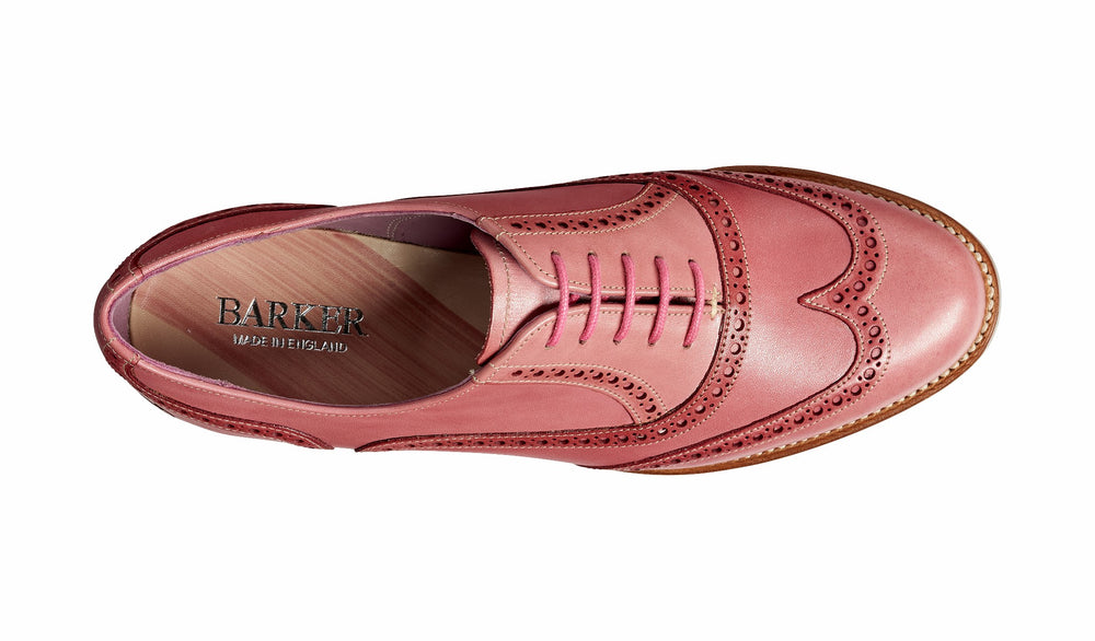 Womens Santina - Pink / Glitter Crust Brogue | Barker Shoes