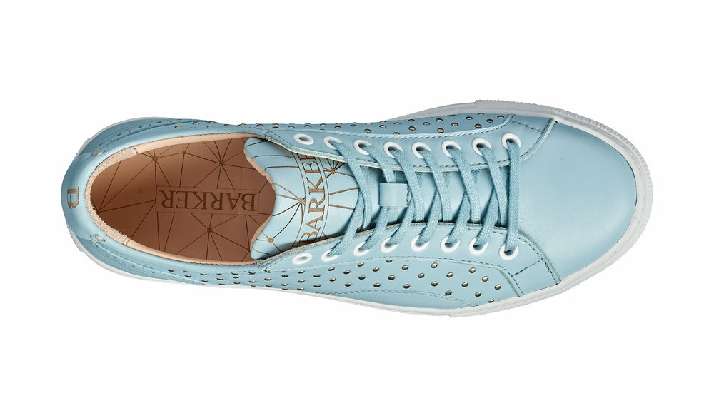Womens Isla - Pale Blue Calf / Studs Rubber Cup Sole Women Sneaker | Barker Shoes