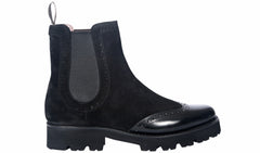 Womens Jessie - Black Suede / Black Polish Wing | Barker Shoes