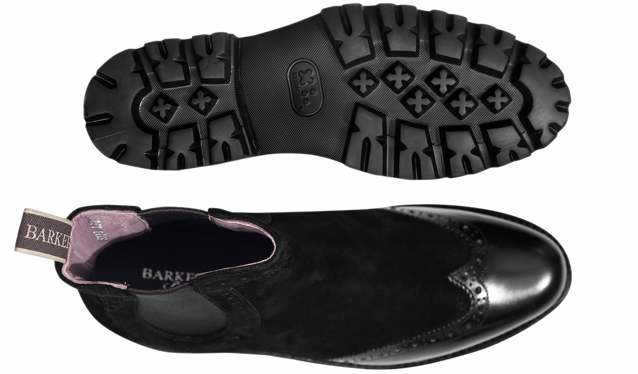 Womens Jessie - Black Suede / Black Polish Wing | Barker Shoes