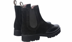 Womens Jessie - Black Suede / Black Polish Wing | Barker Shoes