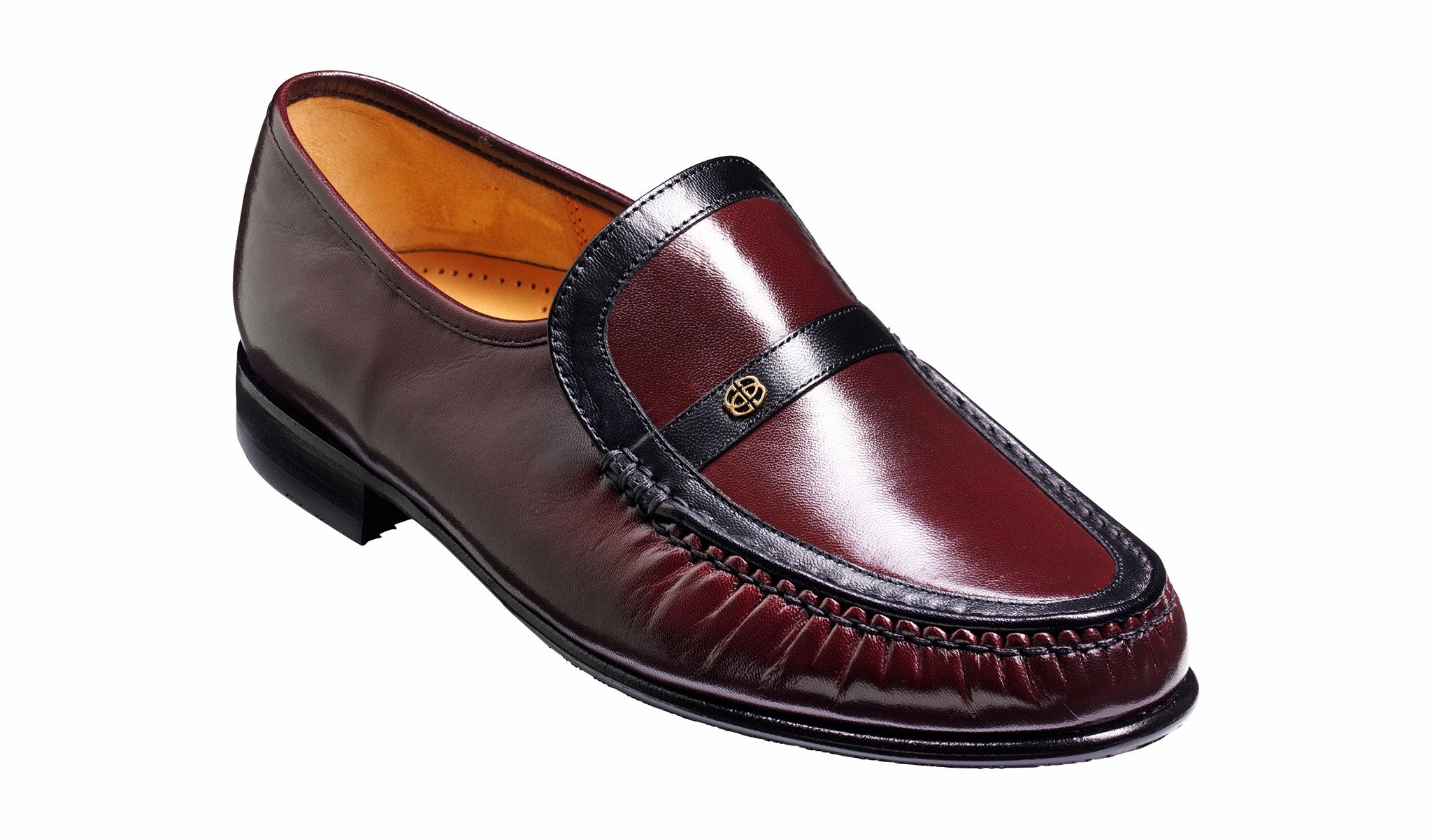 Mens Jefferson - Burgundy / Black Kid | Barker Shoes