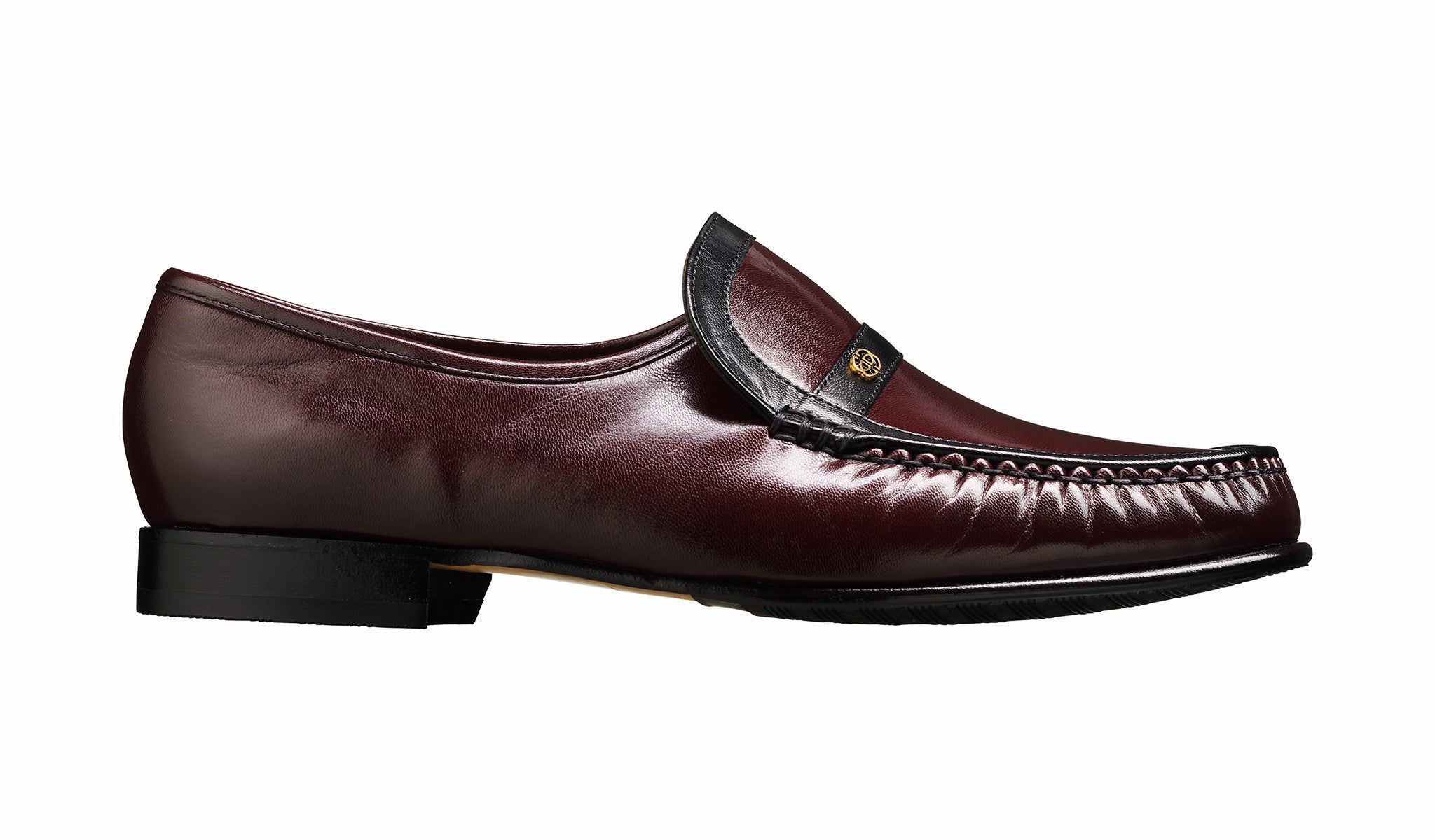 Mens Jefferson - Burgundy / Black Kid | Barker Shoes